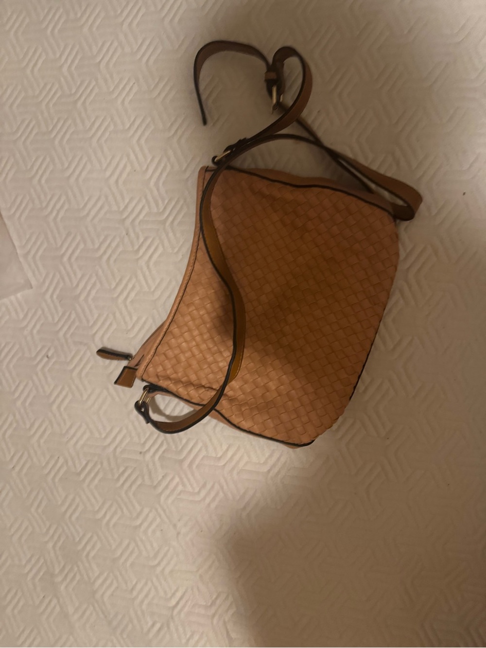 Simply Noelle Woven Tan Crossbody Bag